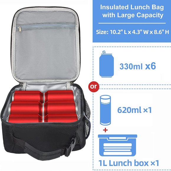 FlowFly - Insulated Lunch Bag, Leakproof Portable, cooler bag - black - Picture 5 of 7